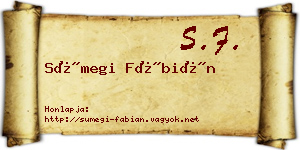 Sümegi Fábián névjegykártya